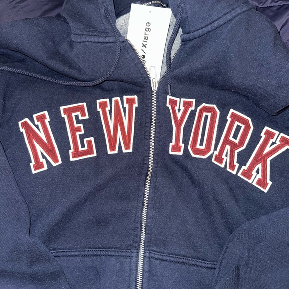 Brandy Melville oversized Navy Blue New York Hoodie. Size L/XL - Picture 5 of 8